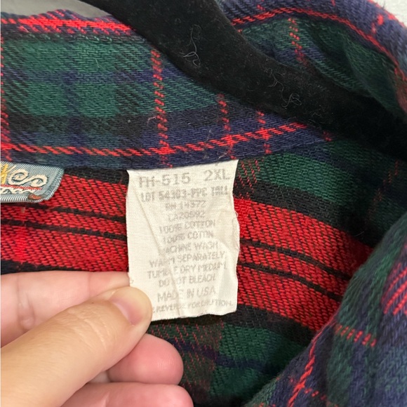 Ozark Wilderness Outfitters Plaid Flannel Shirt 2XL Red Green USA Made Christmas - Picture 3 of 8